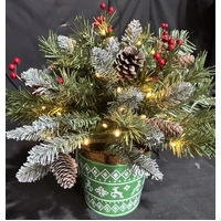 Warm White Christmas Decorated Hanging Pot 