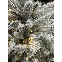 5’ Lit Mixed Leaf Snow Christmas Tree