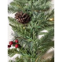 270cm Mixed Decoration Lit Green Christmas Garland