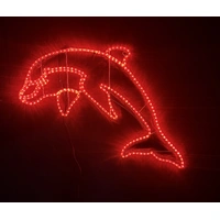 Red Dolphin Rope Light Motif 