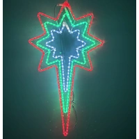 Red/Green/White Bethlehem Star Rope light Motif 