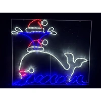 Christmas Whale with Hat Rope Light Motif