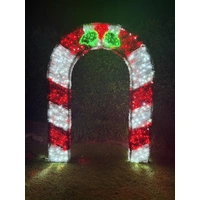 Red and White 3D Arch Rope Light Motif