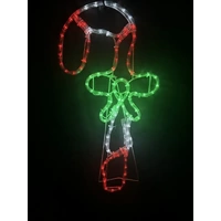 Solar Christmas Candy Cane Rope Light Motif