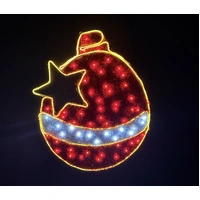 Neon Red Bauble with Star Rope Light Motif