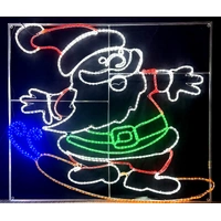 Large Santa Surfing Rope Light Motif