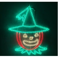 Scarecrow Halloween Face Rope Light Motif