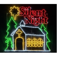 Silent Night Church Scene Rope Light Motif 