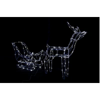 White Solar Sleigh With Reindeer - preorder for 2025