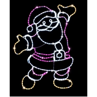 Pink/white Happy Santa Rope Light Motif 