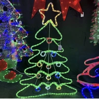 Twinkling Christmas Tree with Baubles Rope Light Motif