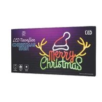 Neon Red/Green Merry Christmas with Antlers Motif
