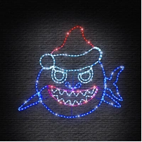 Sharky Christmas Rope Light Motif 