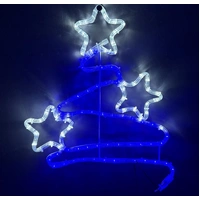 Blue/white Zig Zag Star Tree Rope Light Motif