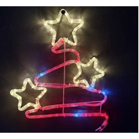 Red/warm white Zig Zag Star Tree Rope Light Motif
