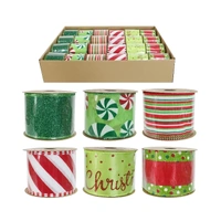 63mm Candy Ribbon 2.7m Candy Cane Stripe 