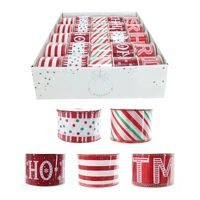 60mm Candycane Ribbon 2.7m(Red,Green/White)