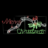 Merry Christmas with Candles Rope Light Motif 
