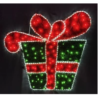 Large Giftbox with Tinsel Rope Light Motif 