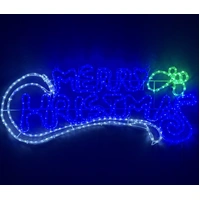 100cm Blue and White Merry Christmas Rope Light Motif 