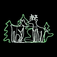 2 Reindeer with Trees Rope Light Motif