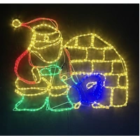 Santa Penguin Igloo Rope Light Motif 