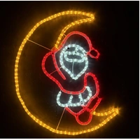 Santa on Moon Rope Light Motif 