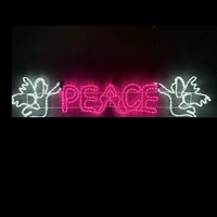 PEACE with 2 Angels Rope Light Motif 