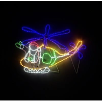 Santa in Helicopter Rope Light Motif