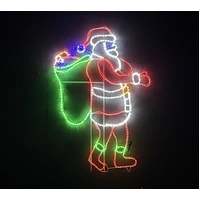 Walking Santa with Sack Rope Light Motif 