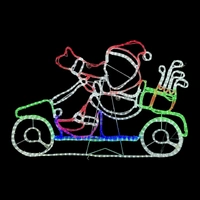 Santa in Golf Buggy Rope Light Motif 