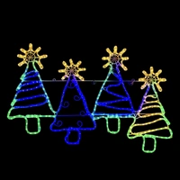 4 Christmas Trees Rope Light Motif 