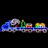 Santa in Christmas Train Rope Light Motif