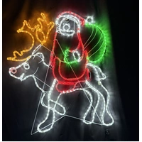 Santa on Reindeer Rope Light Motif 