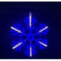 Blue and White Digital Flashing Snowflake Motif