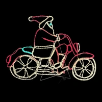 Santa Riding Motorbike Rope Light Motif - see video