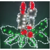 Flashing Tinsel Candles Rope Light Motif 