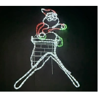 Santa on Chimney Roof Rope Light Motif