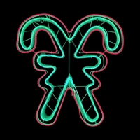 Neon Double Candy Canes Rope Light Motif 