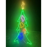 3D Neon Christmas Tree Rope Light Motif 