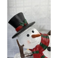 Laying 84cm long Resin Snowman (lit) 