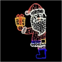Santa Holding Present Rope Light Motif 