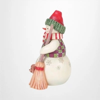 Snowman with Dog Peeking