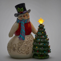 Snowman With Vintage LED Tree