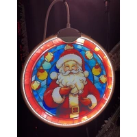 Acrylic Santa Bauble Neon Motif 