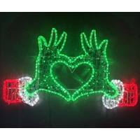 Grinch Love Hands Rope Light Motif