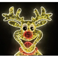 Smiling Reindeer Face Rope Light Motif