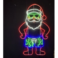 Aussie Beach Santa Rope Light Motif 