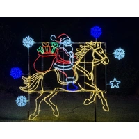 Santa on Horse/snowflakes Rope Light Motif 