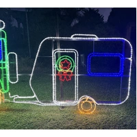 Santa Towing Caravan Rope Light Motif